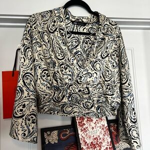 Zara Black and Blue Paisley Blouse